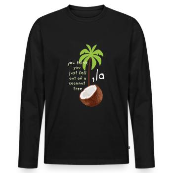 Coconut Tree Kamala Harris La Demokraten Wahl 2024 - Männer Premium Bio Langarmshirt - Schwarz - Vorne - Nico (187cm)