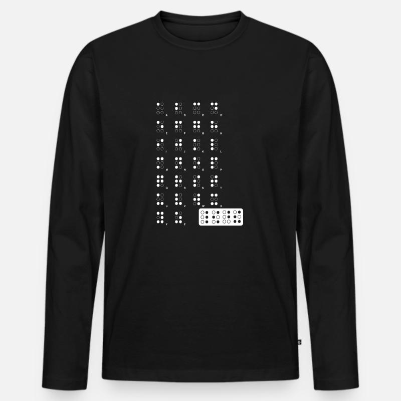 Braille wite - Männer Premium Bio Langarmshirt - Schwarz
