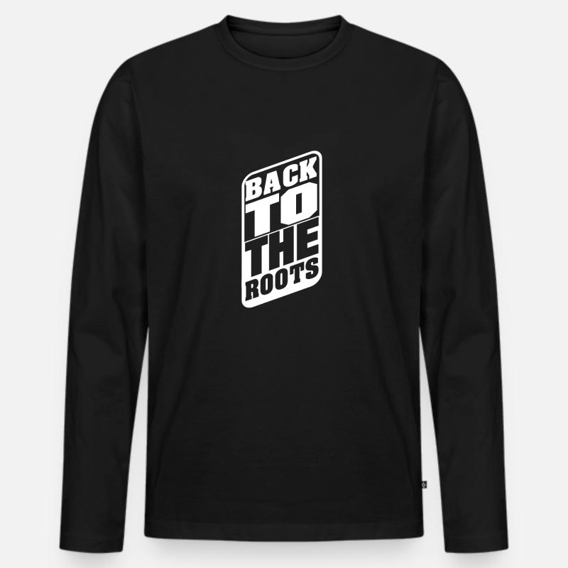 BackToTheRoots - Männer Premium Bio Langarmshirt - Schwarz