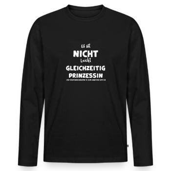 Es Ist Nicht Leicht Gleichzeitig... - Männer Premium Bio Langarmshirt - Schwarz - Vorne - Nico (187cm)