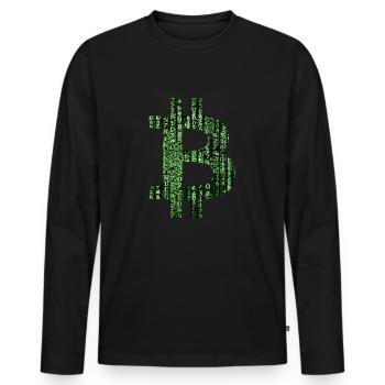 Bitcoin matrix - Men's Premium Organic Long Sleeve Shirt - black - Front - Nico (187cm)