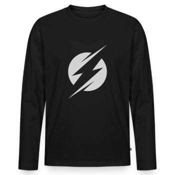 lightning - Men's Premium Organic Long Sleeve Shirt - black - Front - Nico (187cm)