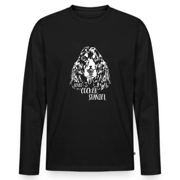 COCKER SPANIEL Chien Disant Chiens Dire Chiens - T-shirt manches longues Premium bio Homme - noir - Devant - Nico (187cm)