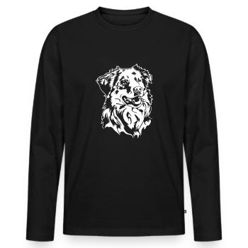 Australian Shepherd Aussie Portrait Dogs Wilsigns - Men's Premium Organic Long Sleeve Shirt - black - Front - Nico (187cm)