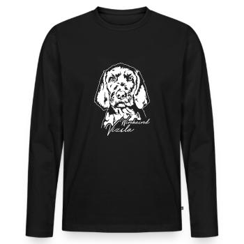 Portrait Vizsla Portrait Chien Chiens Wilsigns - T-shirt manches longues Premium bio Homme - noir - Devant - Nico (187cm)