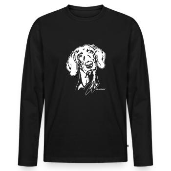Weimaraner Portrait Dog Dogs Wilsigns - Men's Premium Organic Long Sleeve Shirt - black - Front - Nico (187cm)