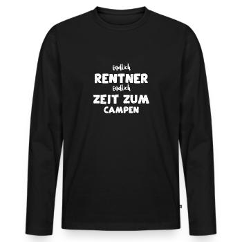 Endlich Rentner Endlich Zeit Zum... - Männer Premium Bio Langarmshirt - Schwarz - Vorne - Nico (187cm)