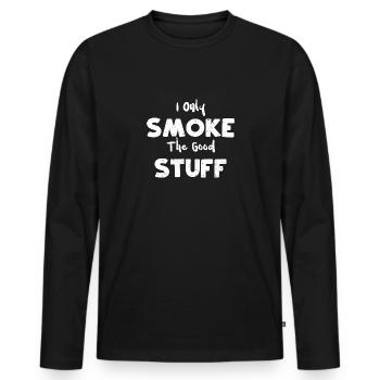Je ne fume que les bonnes choses - BBQ - T-shirt manches longues Premium bio Homme - noir - Devant - Nico (187cm)