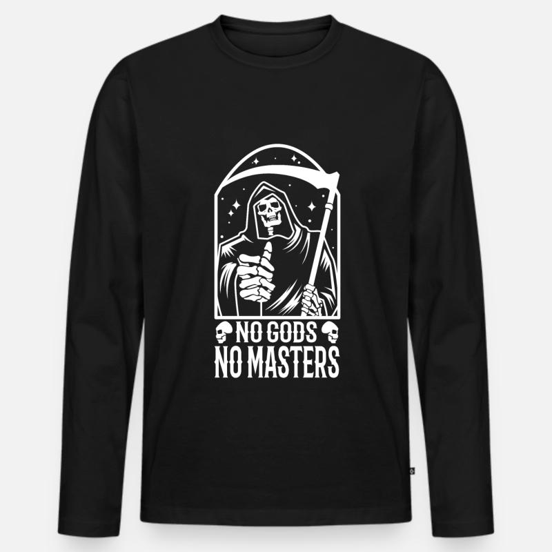 No Gods No Masters - Männer Premium Bio Langarmshirt - Schwarz