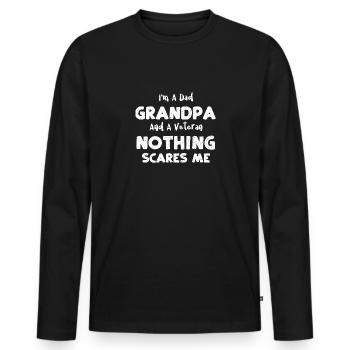 I'm A Dad Grandpa And A Veteran... - Men's Premium Organic Long Sleeve Shirt - black - Front - Nico (187cm)