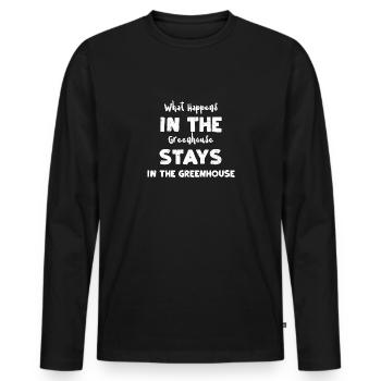 Que se passe-t-il dans la serre... - T-shirt manches longues Premium bio Homme - noir - Devant - Nico (187cm)