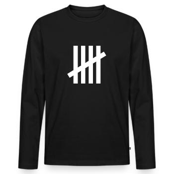 counting days white - Men's Premium Organic Long Sleeve Shirt - black - Front - Nico (187cm)