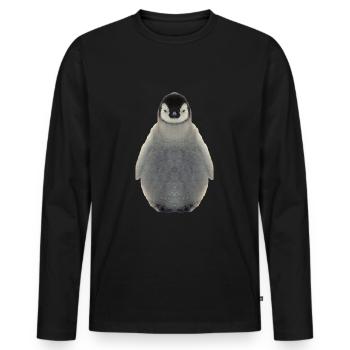 Pingouins pingouin oiseau de mer animal de mer vertébré - T-shirt manches longues Premium bio Homme - noir - Devant - Nico (187cm)