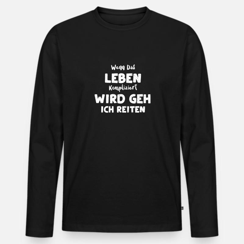Wenn Das Leben Kompliziert Wird... - Männer Premium Bio Langarmshirt - Schwarz