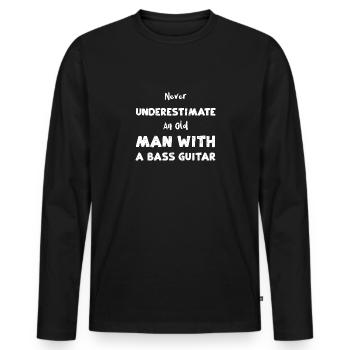 Never Underestimate An Old Man W... - Männer Premium Bio Langarmshirt - Schwarz - Vorne - Nico (187cm)
