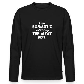 I Enjoy Romantic Walks Through T... - Männer Premium Bio Langarmshirt - Schwarz - Vorne - Nico (187cm)