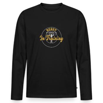 Beast In Training - Gym - Männer Premium Bio Langarmshirt - Schwarz - Vorne - Nico (187cm)