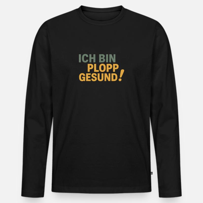 Plopp gesund - Männer Premium Bio Langarmshirt - Schwarz