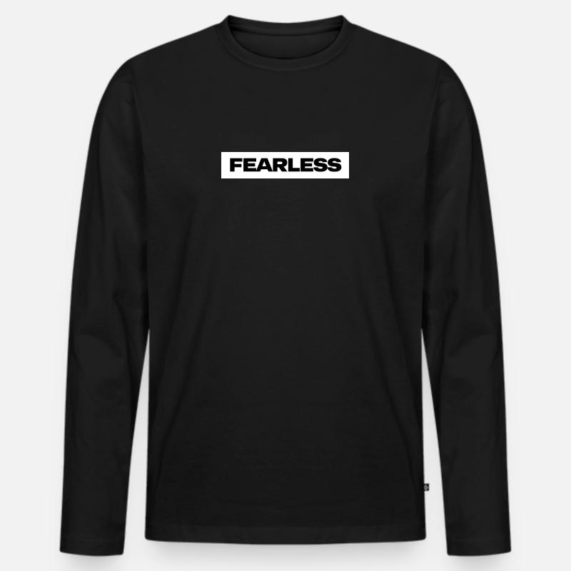 Fearless Statement Typo - Men's Premium Organic Long Sleeve Shirt - black