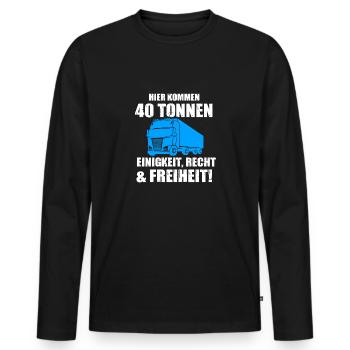 LKW Fahrer Spruch Geschenk - Männer Premium Bio Langarmshirt - Schwarz - Vorne - Nico (187cm)