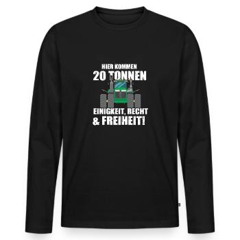 20 Tonnen Traktor Demo - Männer Premium Bio Langarmshirt - Schwarz - Vorne - Nico (187cm)