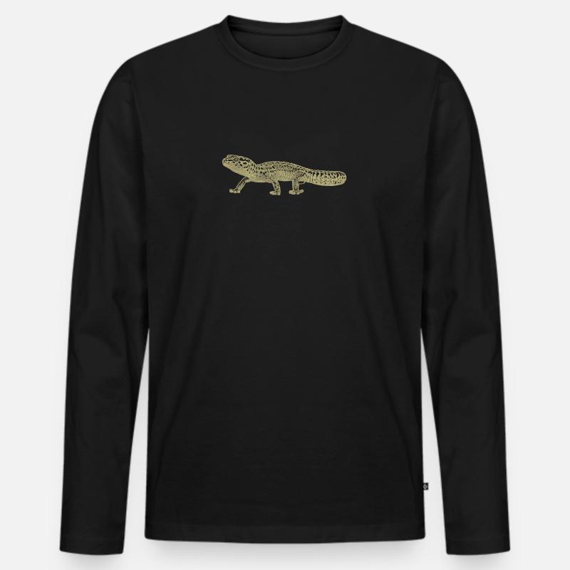 Leopardengecko - Männer Premium Bio Langarmshirt - Schwarz