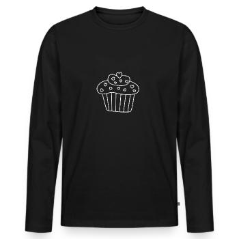 Muffin - Men's Premium Organic Long Sleeve Shirt - black - Front - Nico (187cm)
