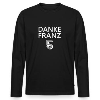 Danke Franz - Männer Premium Bio Langarmshirt - Schwarz - Vorne - Nico (187cm)