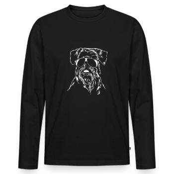 SCHNAUZER cool lunettes de soleil chien chien wilsigns - T-shirt manches longues Premium bio Homme - noir - Devant - Nico (187cm)