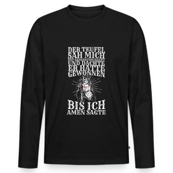 Ritter Tempelritter Kostüm Kreuzritter Mittelalter - Männer Premium Bio Langarmshirt - Schwarz - Vorne - Nico (187cm)