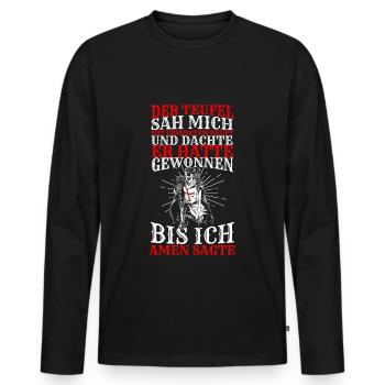Ritter Tempelritter Kostüm Kreuzritter Mittelalter - Männer Premium Bio Langarmshirt - Schwarz - Vorne - Nico (187cm)