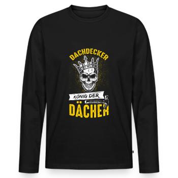 Roofer Roof Roofs King Craftsman Working Group - Men's Premium Organic Long Sleeve Shirt - black - Front - Nico (187cm)