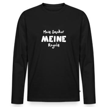 Mein Smoker Meine Regeln - BBQ - Männer Premium Bio Langarmshirt - Schwarz - Vorne - Nico (187cm)