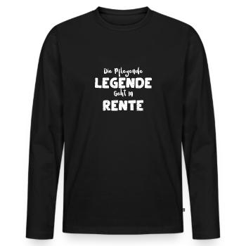 Die Pflegende Legende Geht In Rente - Männer Premium Bio Langarmshirt - Schwarz - Vorne - Nico (187cm)