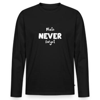 Pluton n’oublie jamais - Astronomie - T-shirt manches longues Premium bio Homme - noir - Devant - Nico (187cm)