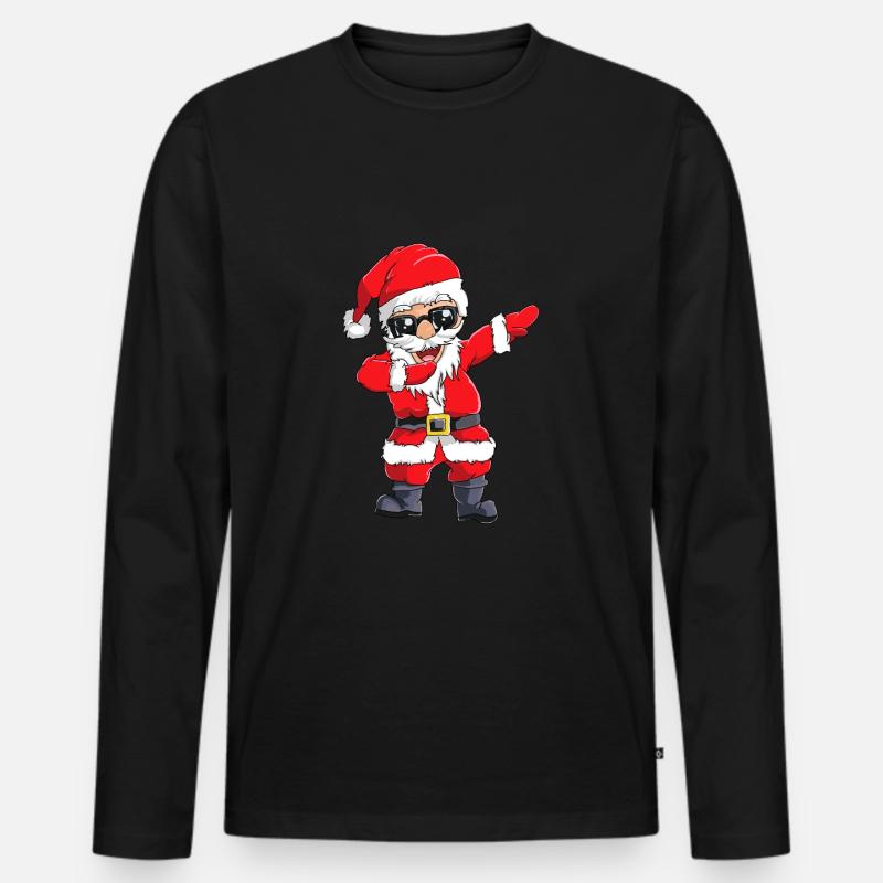 Dabbender Weihnachtsmann Dabbing Santa Geschenk - Männer Premium Bio Langarmshirt - Schwarz
