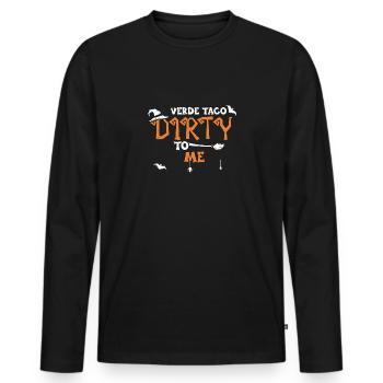 Verde Taco Dirty To Me - Halloween - T-shirt manches longues Premium bio Homme - noir - Devant - Nico (187cm)
