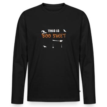 This Is Boo Sheet - Halloween - T-shirt manches longues Premium bio Homme - noir - Devant - Nico (187cm)