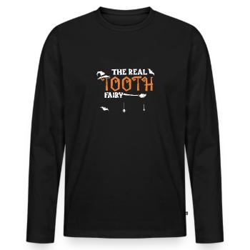 The Real Tooth Fairy - Halloween - Männer Premium Bio Langarmshirt - Schwarz - Vorne - Nico (187cm)