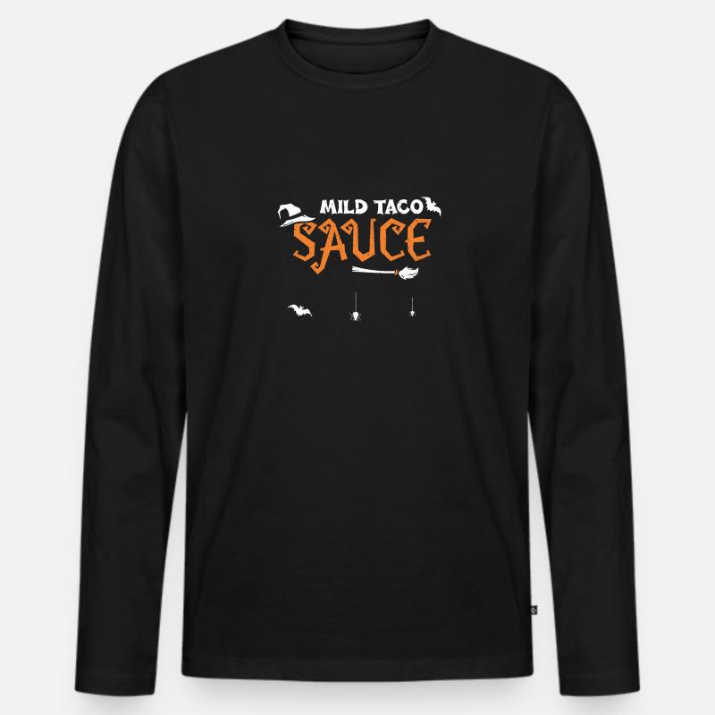 Mild Taco Sauce - Halloween - Männer Premium Bio Langarmshirt - Schwarz