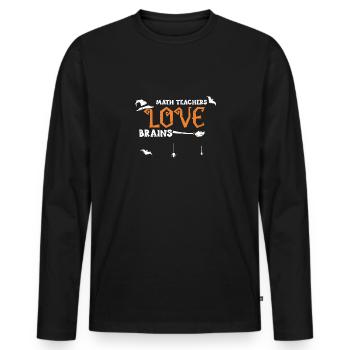 Math Teachers Love Brains - Männer Premium Bio Langarmshirt - Schwarz - Vorne - Nico (187cm)
