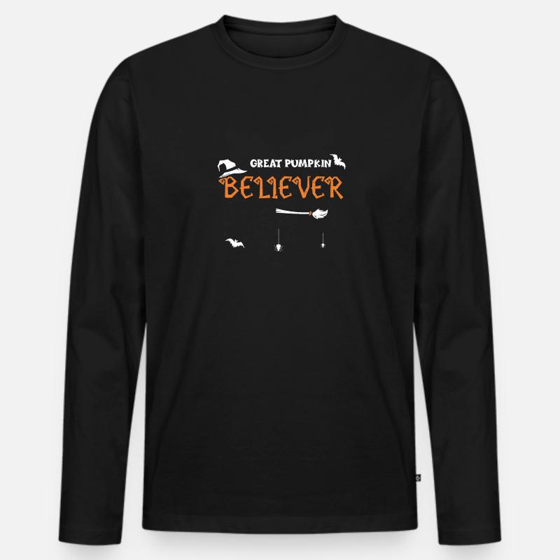 Great Pumpkin Believer - Halloween - Männer Premium Bio Langarmshirt - Schwarz