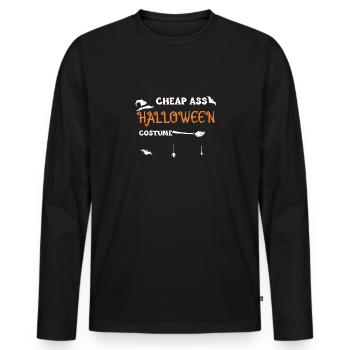 Cheap Ass Halloween Costume - Men's Premium Organic Long Sleeve Shirt - black - Front - Nico (187cm)