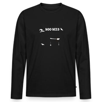 Boo Bees - Halloween - Men's Premium Organic Long Sleeve Shirt - black - Front - Nico (187cm)