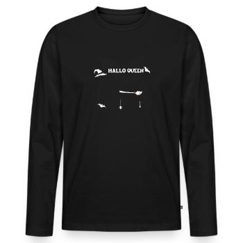 Hello Queen - Halloween - Men's Premium Organic Long Sleeve Shirt - black - Front - Nico (187cm)