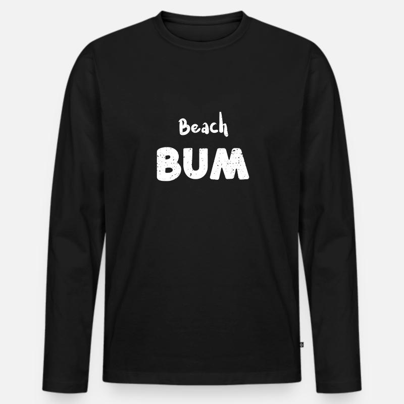 Beach Bum - Beach - Männer Premium Bio Langarmshirt - Schwarz