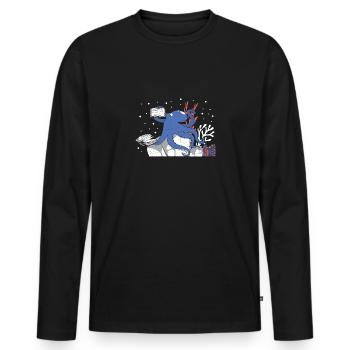 Reading Octopus - Lesen - Männer Premium Bio Langarmshirt - Schwarz - Vorne - Nico (187cm)