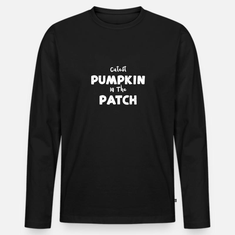 Cutest Pumpkin In The Patch - Männer Premium Bio Langarmshirt - Schwarz
