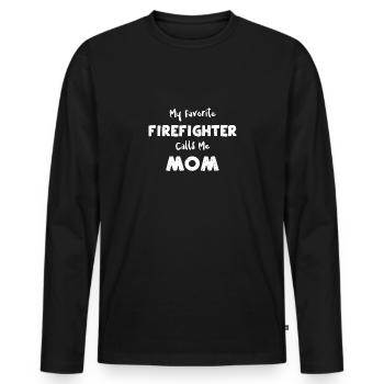 My Favorite Firefighter Calls Me... - Männer Premium Bio Langarmshirt - Schwarz - Vorne - Nico (187cm)