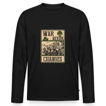 La guerre ne change jamais - T-shirt manches longues Premium bio Homme - noir - Devant - Nico (187cm)